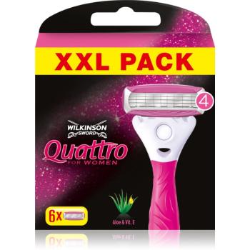 Wilkinson Sword Quattro for Women Aloe & Vit. E náhradní hlavice 6 ks