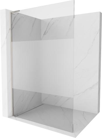 MEXEN/S - Kioto L Sprchová zástena WALK-IN 100 x 200, transparent/dekor, nikel kartáčovaná 800-100-103-97-35