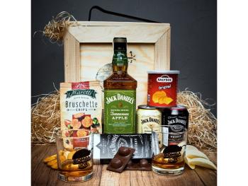 Dárková bedna s páčidlem pro muže s whiskey Jack Daniel’s Apple Celá ČR