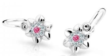 Cutie Jewellery Roztomilé dětské náušnice z bílého zlata C2202-10-X-2 fuchsiová