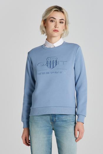 MIKINA GANT REG TONAL SHIELD C-NECK SWEAT BLUE WATER