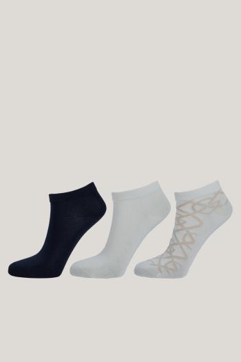 PONOŽKY GANT MONOGRAM ANKLE SOCKS 3-PACK EGGSHELL