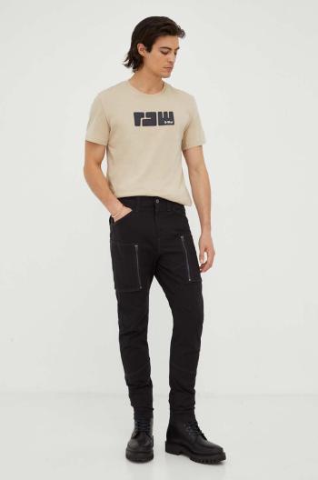 Kalhoty G-Star Raw pánské, černá barva, jednoduché