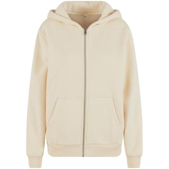 Build Your Brand Hebká dámská mikina na zip Fluffy - Světle písková | XS