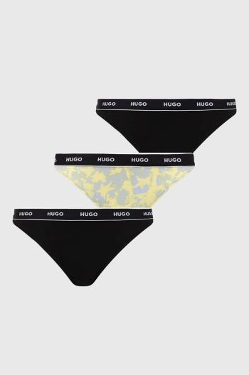 Tanga HUGO 3-pack žlutá barva, 50495870