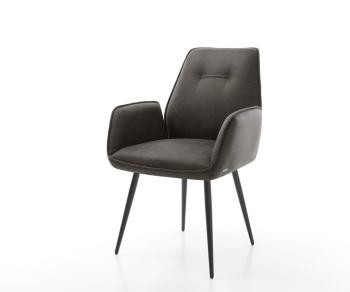 Jídelní židle Zoa-Flex antracitová vintage zúžená podnož černá