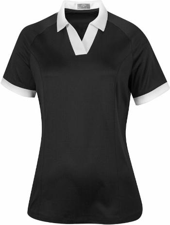 Callaway Womens Short Sleeve V-Placket Colourblock Caviar XL Polo košile