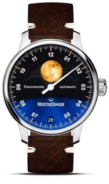 MeisterSinger Stratoscope ST982G - Tmavě hnědý kožený řemínek