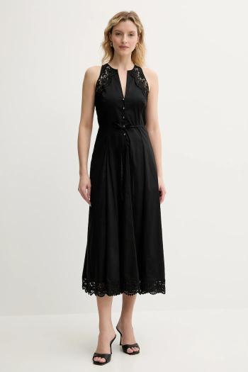 Šaty Twinset čierna farba, maxi, áčkový strih, 251TT2090