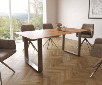 Jídelní stůl Edge 180x90 přírodní akácie nerezová ocel úzká