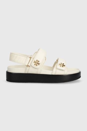 Kožené sandály Tory Burch Kira Sport Sandal dámské, béžová barva, na platformě, 144328.104