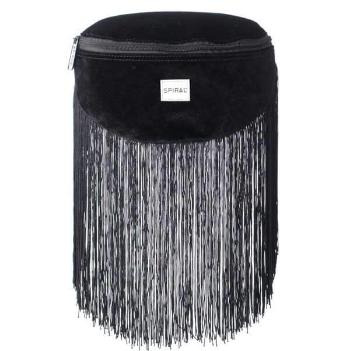 Ledvinka Spiral Velvet Tassels Black BL Label Bum Bag - UNI