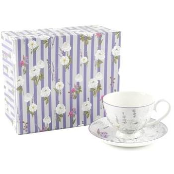 Home Elements Porcelánový šálek s podšálkem 250 ml, Levandule (LAVENDER0057)