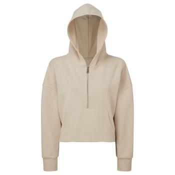 TriDri® Dámská mikina s 1/2 zipem a kapucí - Béžová | L/XL