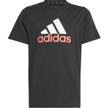 adidas ESSENTIALS TWO-COLOR BIG LOGO COTTON T-SHIRT Juniorské triko, černá, velikost