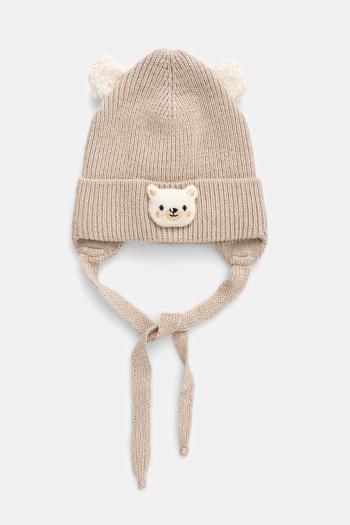 Detská čiapka s prímesou vlny Jamiks POCO béžová farba, JZI009