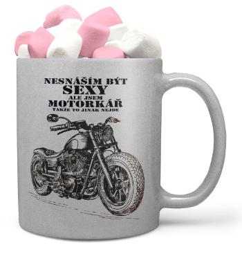 Hrnek Sexy motorkář – stříbrný (Náplň hrníčku: Marshmallow)