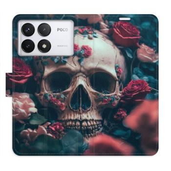 Flipové pouzdro iSaprio - Skull in Roses 02 - Poco F6 Pro