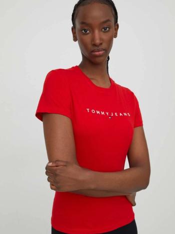 Tommy Jeans dámské červené tričko - XL (XNL)