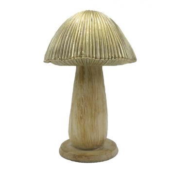 Béžovo-zlatá dekorace houba Mushroom - Ø 9*14 cm  6PR4158