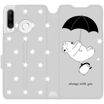 Flipové pouzdro na mobil Huawei P30 Lite - MH08P Méďa a tučňák - always with you (5903226897933)