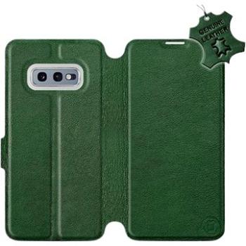 Flip pouzdro na mobil Samsung Galaxy S10e - Zelené - kožené -   Green Leather (5903226814794)