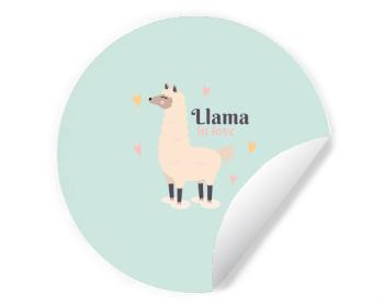 Samolepky kruh Llama in love