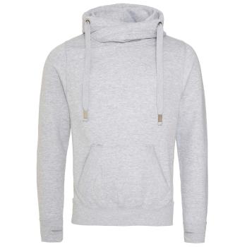 Just Hoods Mikina s překříženým límcem - Šedý melír | XL