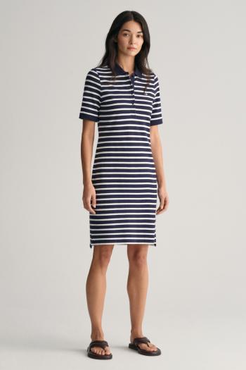 ŠATY GANT STRIPED SHIELD SS PIQUE POLO DRESS EVENING BLUE