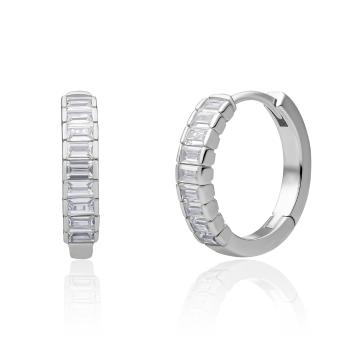 Sparkling Jewels Stříbrné kruhové náušnice s kubickými zirkony EAS23