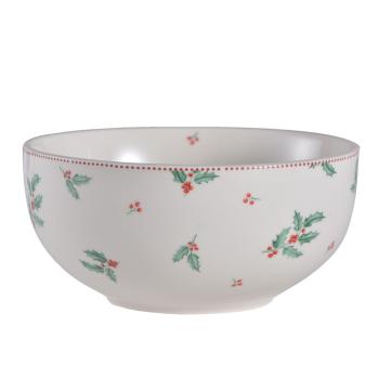 Porcelánová miska s cesmínou Holly Christmas - Ø 14*7 cm / 500 ml HCHPU