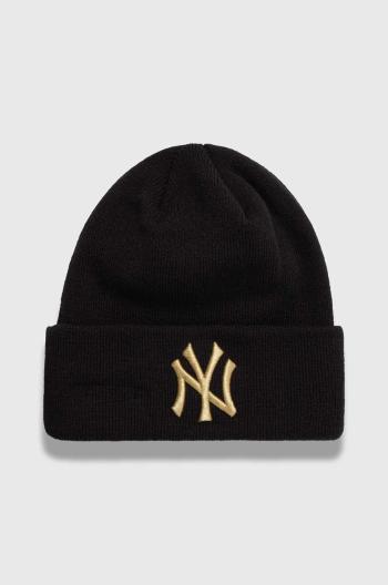 Čepice New Era černá barva, z husté pleteniny, NEW YORK YANKEES