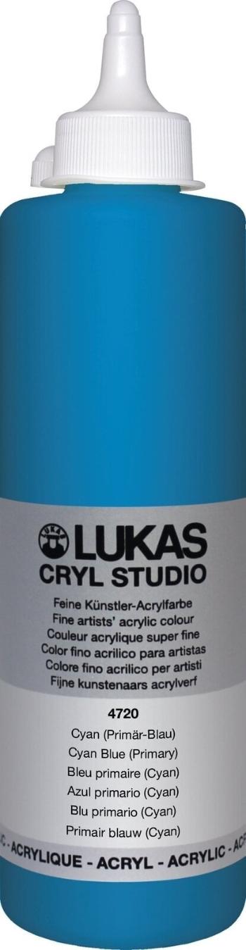 Lukas Cryl Studio Plastic Bottle Akrylová barva Cyan Blue (Primary) 500 ml 1 ks