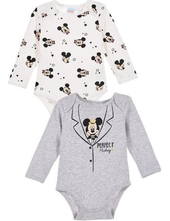 Bílo-šedý set 2 bodýček mickey mouse vel. 67