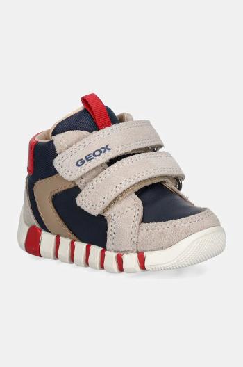 Dětské kožené sneakers boty Geox IUPIDOO béžová barva, B4655B.022BC