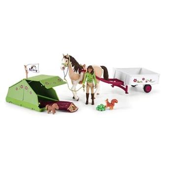 Schleich Sarah s koníkem a zvířátky kempují 42533 (4059433572635)