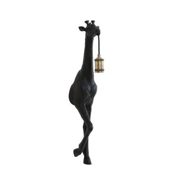 Černá antik nástěnná lampa žirafa Giraffe - 24*12*75 cm / E27 3124612