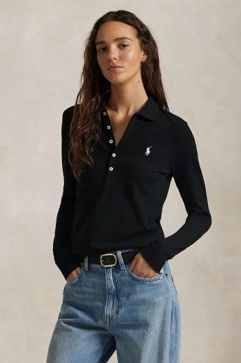 Tričko s dlouhým rukávem Polo Ralph Lauren černá barva, 211958949