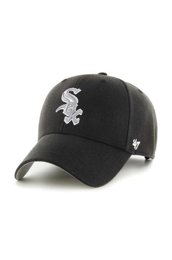 Čepice z vlněné směsi 47brand MLB Chicago White Sox černá barva, s aplikací