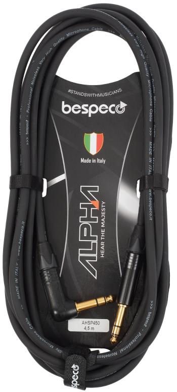 Bespeco Alpha Instrument Cable Neutrik Jack TRS - Jack Angled TRS 4.5 