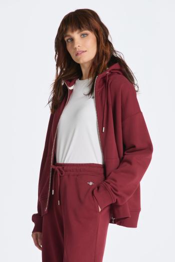 MIKINA GANT REL SHIELD ZIP HOODIE PLUMPED RED