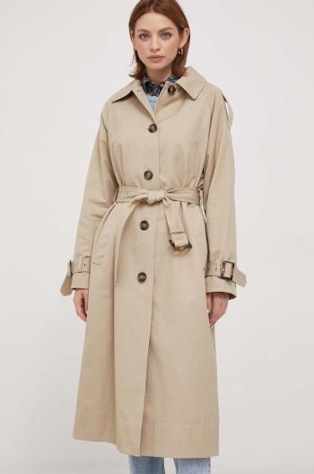 Trench kabát Barbour Marie Showerproof dámský, béžová barva, přechodný, oversize