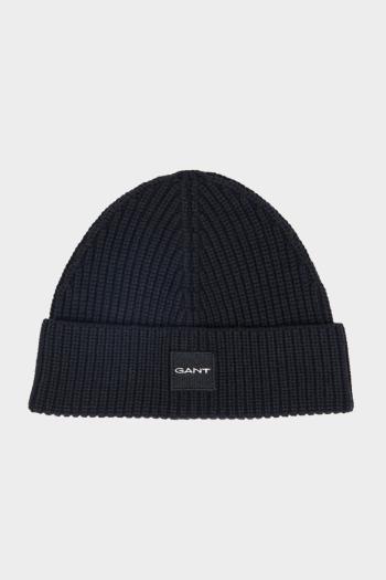 ČEPICE GANT UNISEX. COTTON RIB KNIT BEANIE BLACK