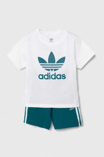 Dětská souprava adidas Originals SHORT TEE SET zelená barva, JE1610