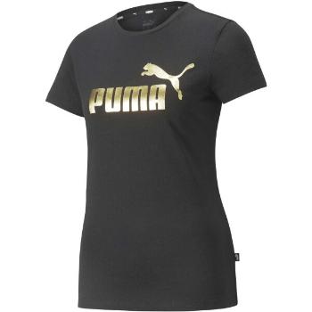 Puma ESSENTIALS+ METALLIC LOGO TEE Dámské tričko, černá, velikost