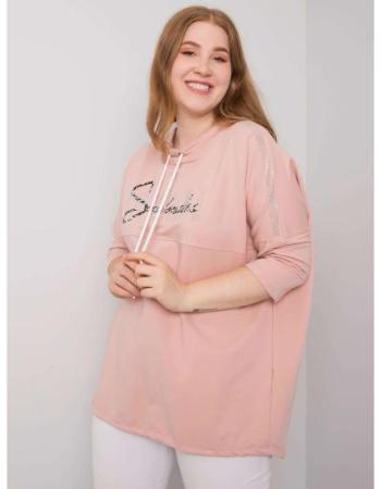 Dámská halenka s kamínky plus size ORNELLA růžová  