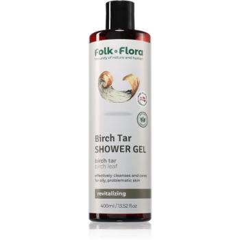 Folk & Flora Birch Tar vyživující sprchový gel 400 ml