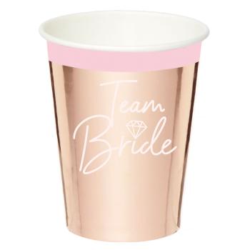 Amscan Kelímky růžovozlaté  - Team Bride 8 ks 250 ml