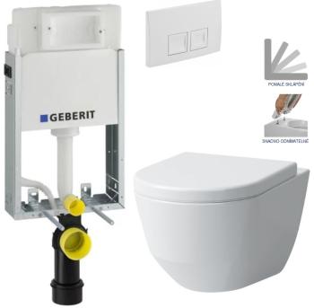 Geberit KOMBIFIX Basic tlačítko DELTA 50 Bílé WC LAUFEN PRO + SEDÁTKO 110.100.00.1 50BI LP3