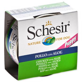 Konzerva Schesir Puppy kuřecí+aloe 150g